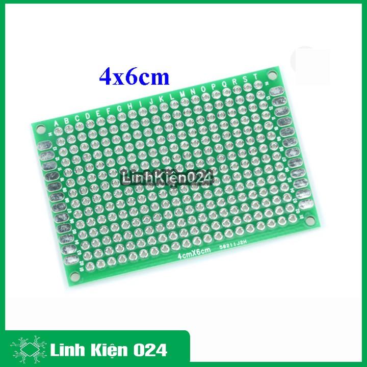 Phíp Đồng Đục Lỗ 2 Mặt PCB Xanh Tốt  Dày 1.6mm