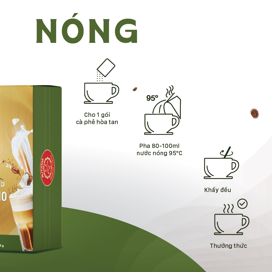 Cà phê hoà tan Rita Võ Cafe Cappuccino coconut [Hộp 216g x 12 gói]