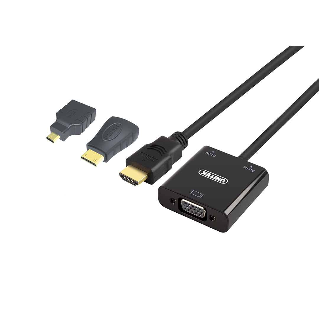 Cáp  HDMI (3 in 1)  To VGA+Audio Unitek (Y-C6355)  - HÀNG CHÍNH HÃNG