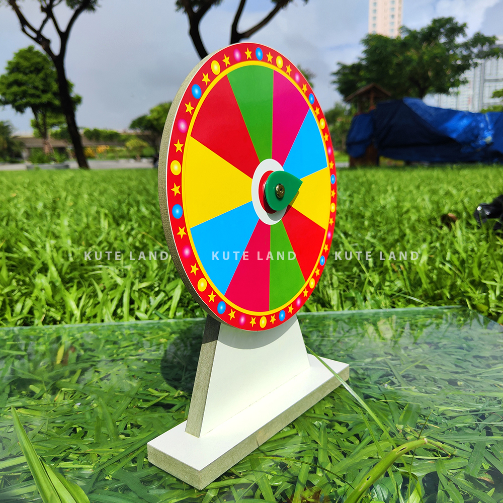 Vòng quay may mắn size 25 cao 35 cm lucky wheel trúng thưởng sáng tạo nội dung với bút bi dành cho sự kiện