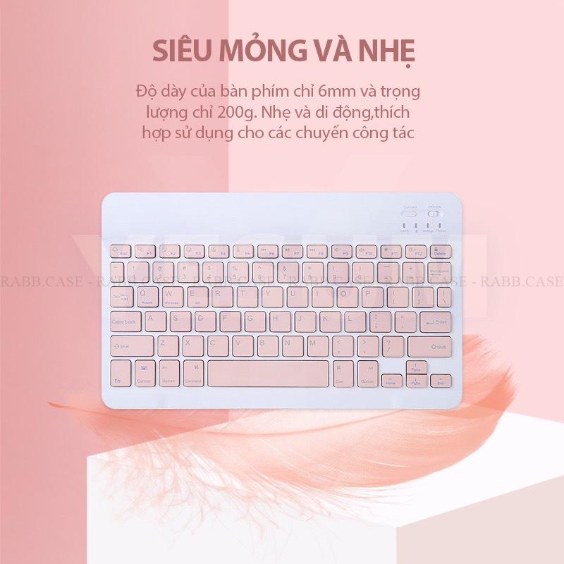 Bộ bàn phím Bluetooth 10 Inch và Chuột Bluetooth cho iPad, Galaxy Tab, tất cả các dòng điện thoại - Tặng kèm Sticker và pin 2A