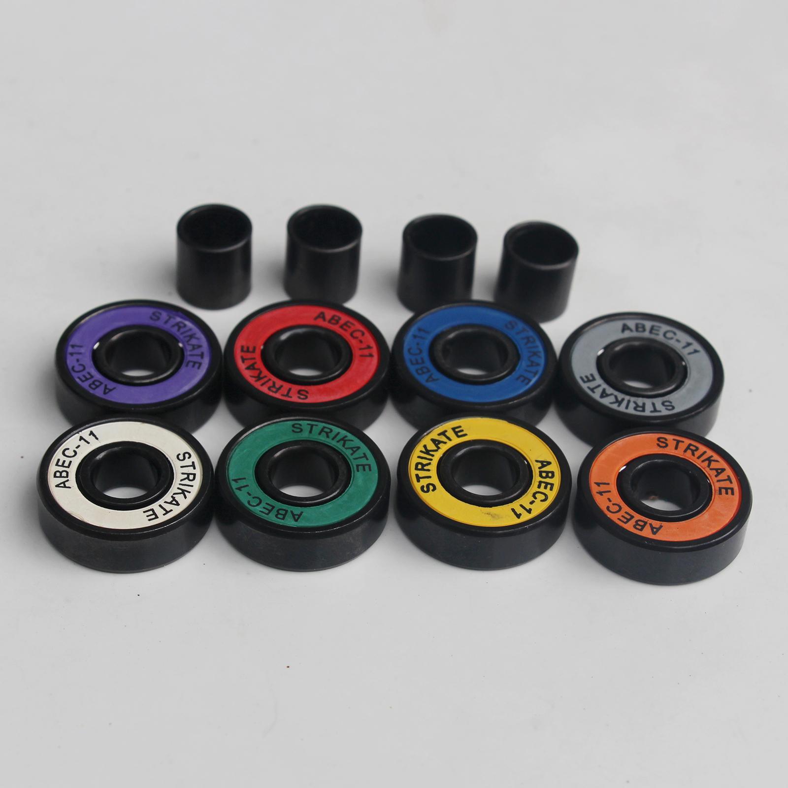 8Pcs Skateboard Bearings 8mm Precision Size ABEC-11 for Longboard Red