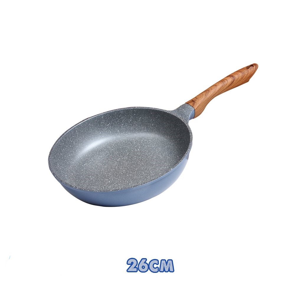 Chảo đúc đế từ  vân đá ceramic chống dính cao cấp dùng được tất cả các bếp - Cạn 26cm