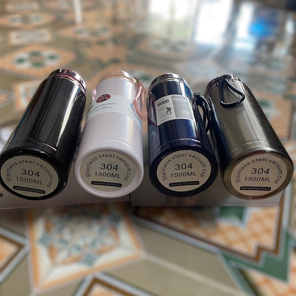BÌNH GIỮ NHIỆT 1500ml LẮP KIM CƯƠNG CAO CẤP- inox 304