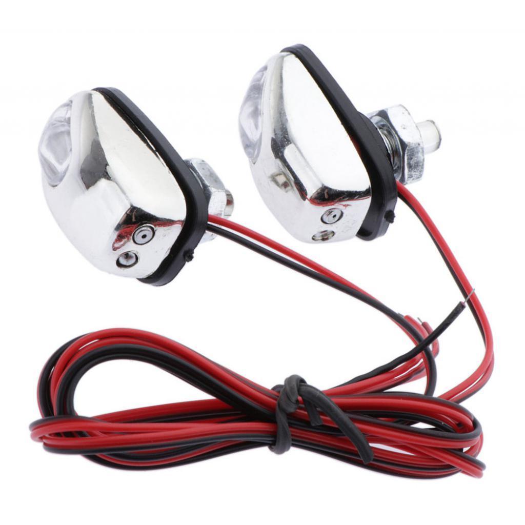 2X 1 Windshield Spray Nozzle Wiper Washer With LED Light White