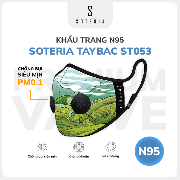 Khẩu trang thời trang Soteria TayBac ST053 - N95 lọc hơn 99% bụi mịn 0.1 micro