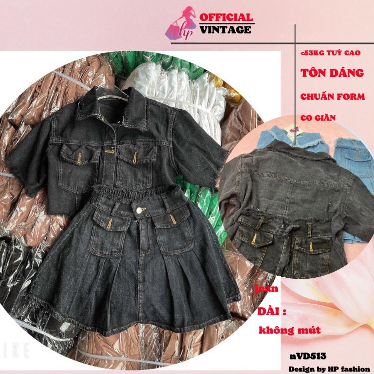 Set đồ nữ áo jean croptop kèm chân váy kiểu hàn quốc tôn dáng VD513