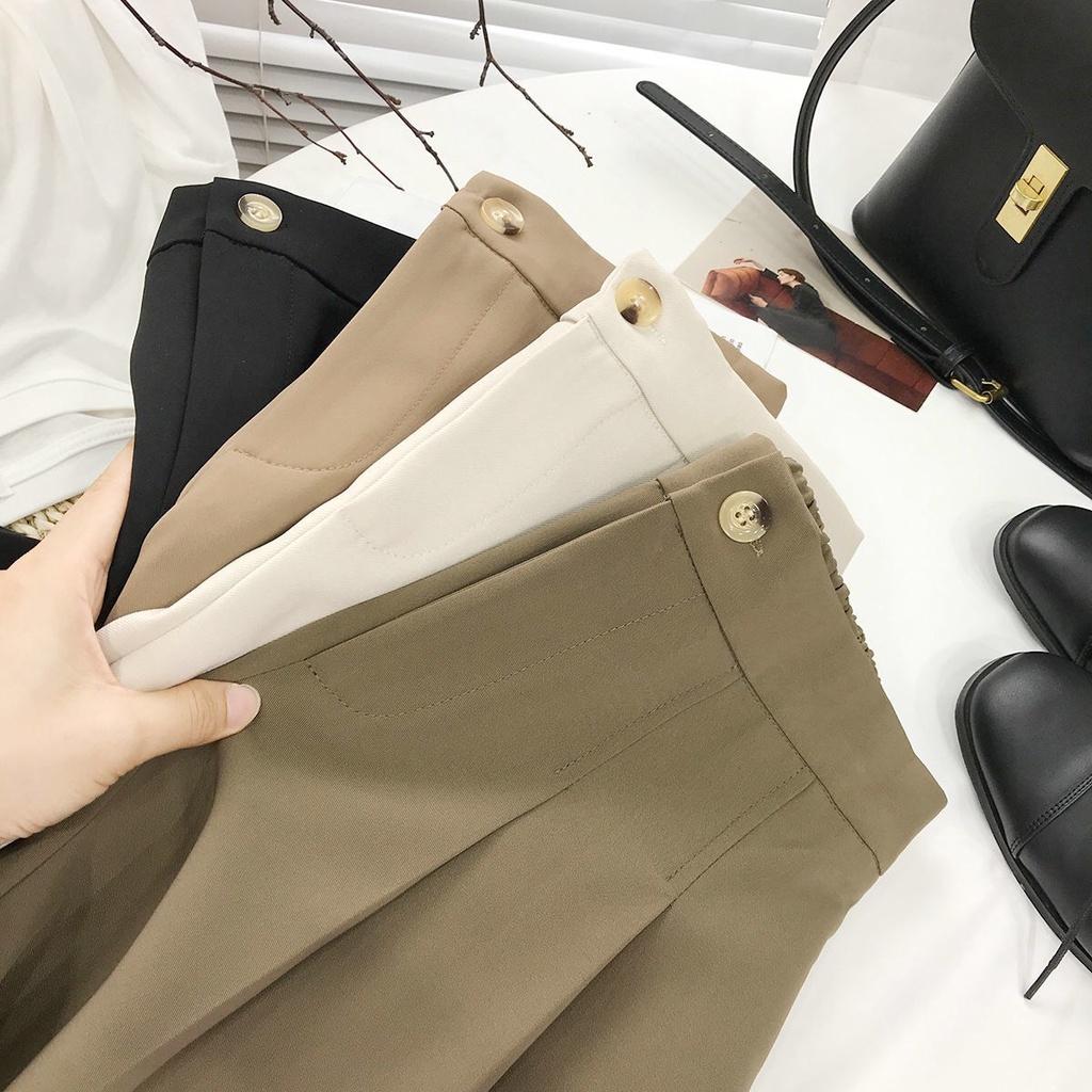 Quần sooc nữ ống rộng xếp ly dáng váy, cạp khuy đứng xếp ống xòe Xinh Xắn