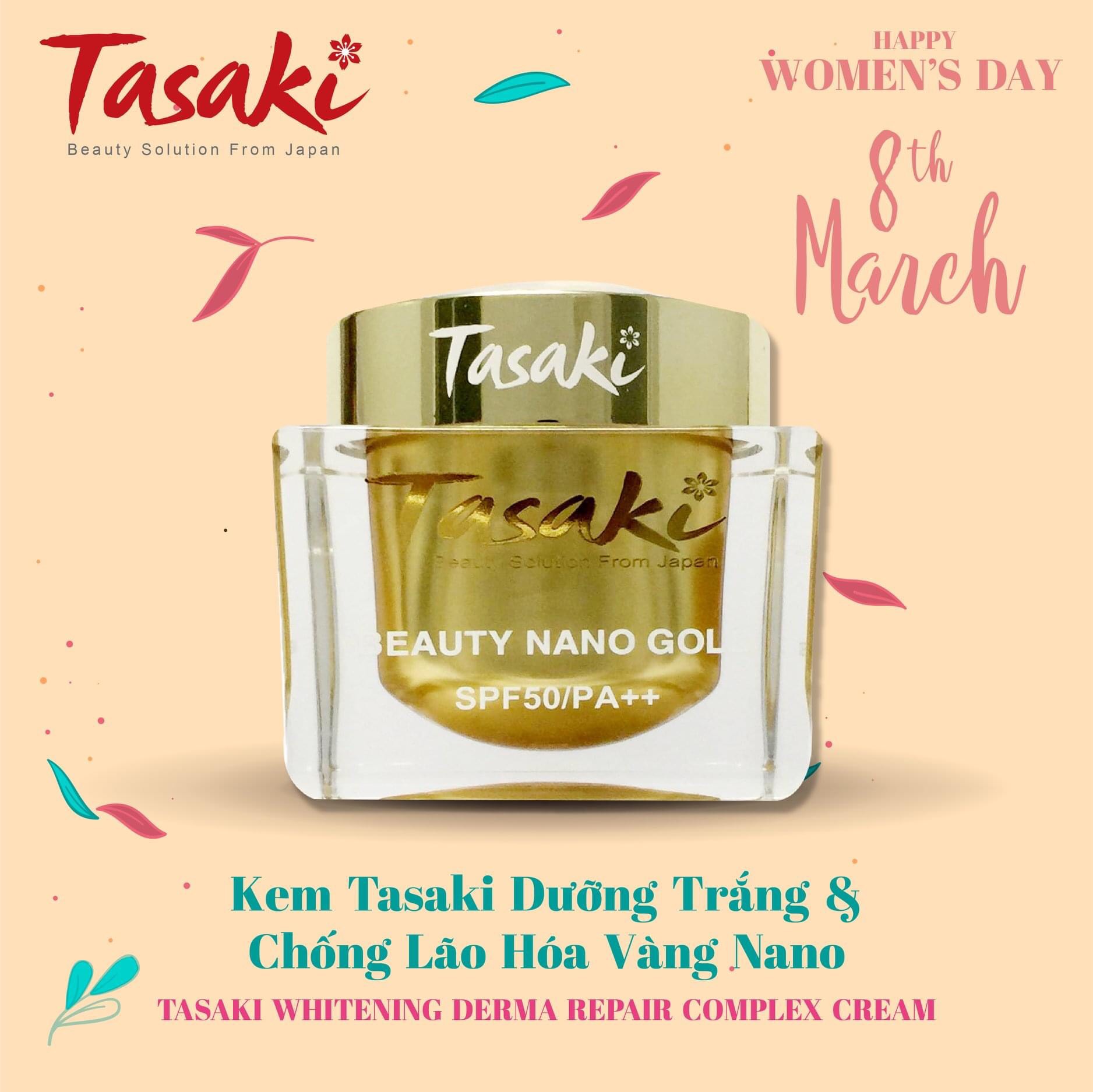 KEM TASAKI VÀNG - TRẮNG DA - NGỪA LÃO HÓA - PHỤC HỒI DA - WHITENING DERMA REPAIR COMPLEX CREAM 25G - BEAUTY NANO GOLD