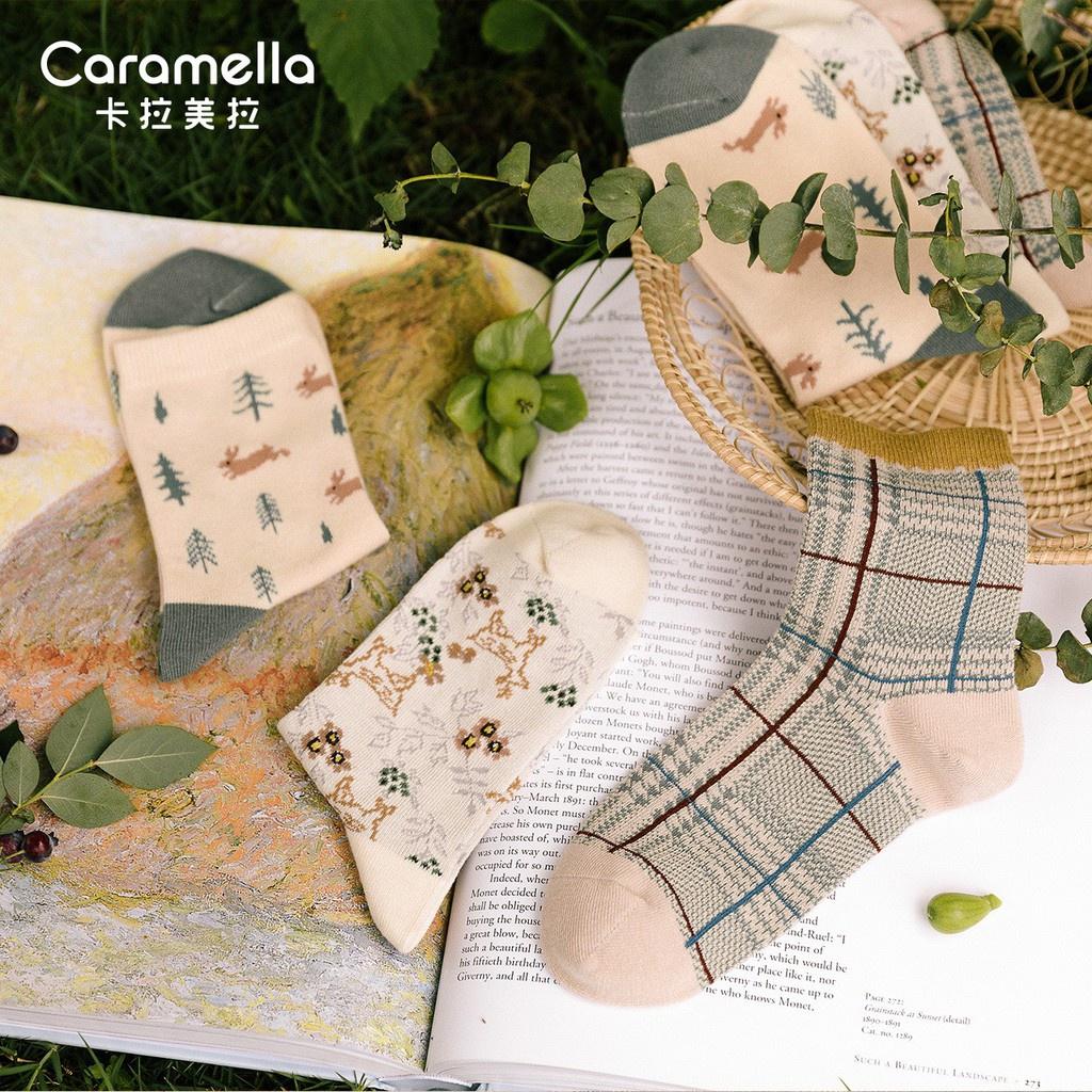 Vớ cổ cao Muzini tất nữ cotton họa tiết dễ thương TN105