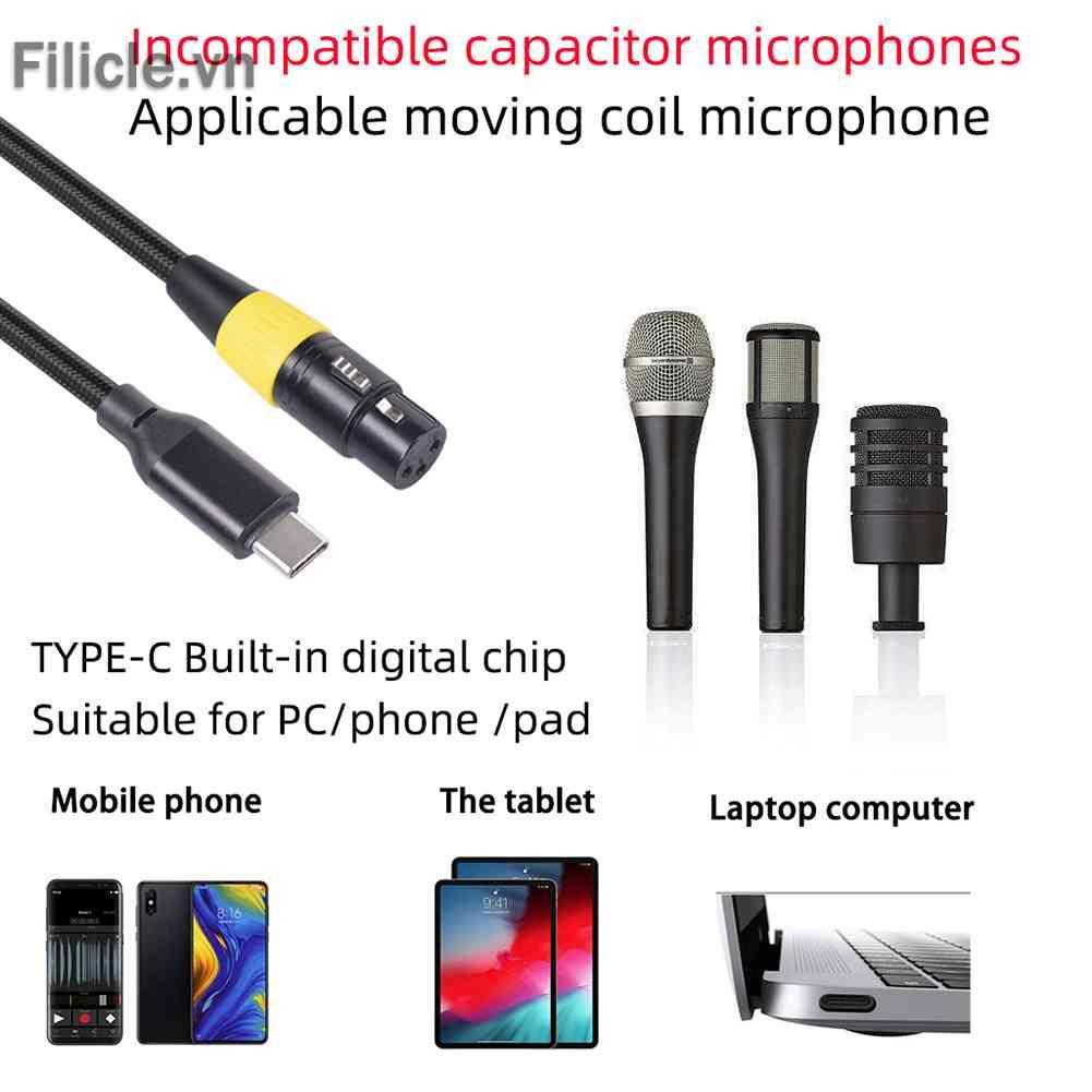 Cáp ChuyểN ĐổI Âm Thanh Micro LoạI C USB 2.0 Sang XLR 3 Pin