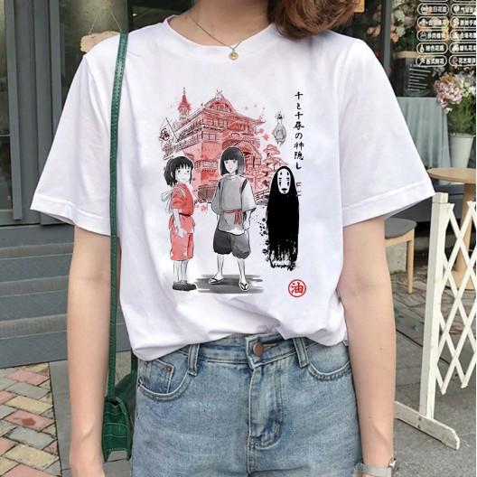 Áo thun tay ngắn in hình Studio Ghibli Femme