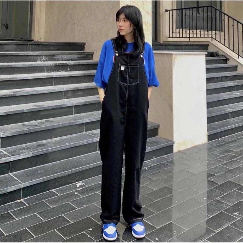 Yếm Quần Chất Kaki Dập Chỉ Nổi MARY Phong Cách Ulzzang - 84unisex