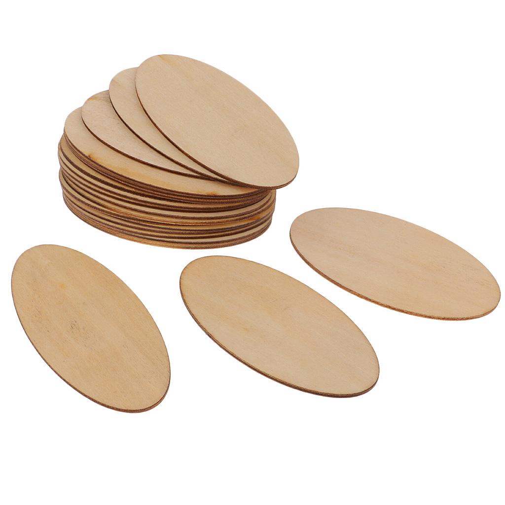 40 Pcs Gỗ Tự Nhiên Cái Chưa Hoàn Thành Bằng Gỗ Thủ Công DIY 60X30 Mm/80X40 Mm