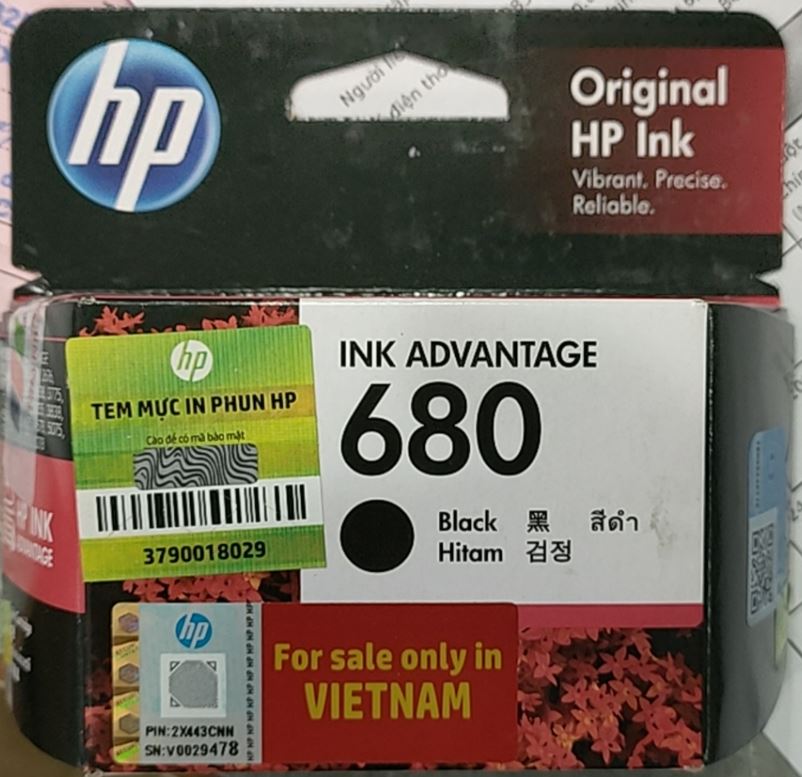 Mực in Phun HP 680 - Đen  - Hàng Chính Hãng