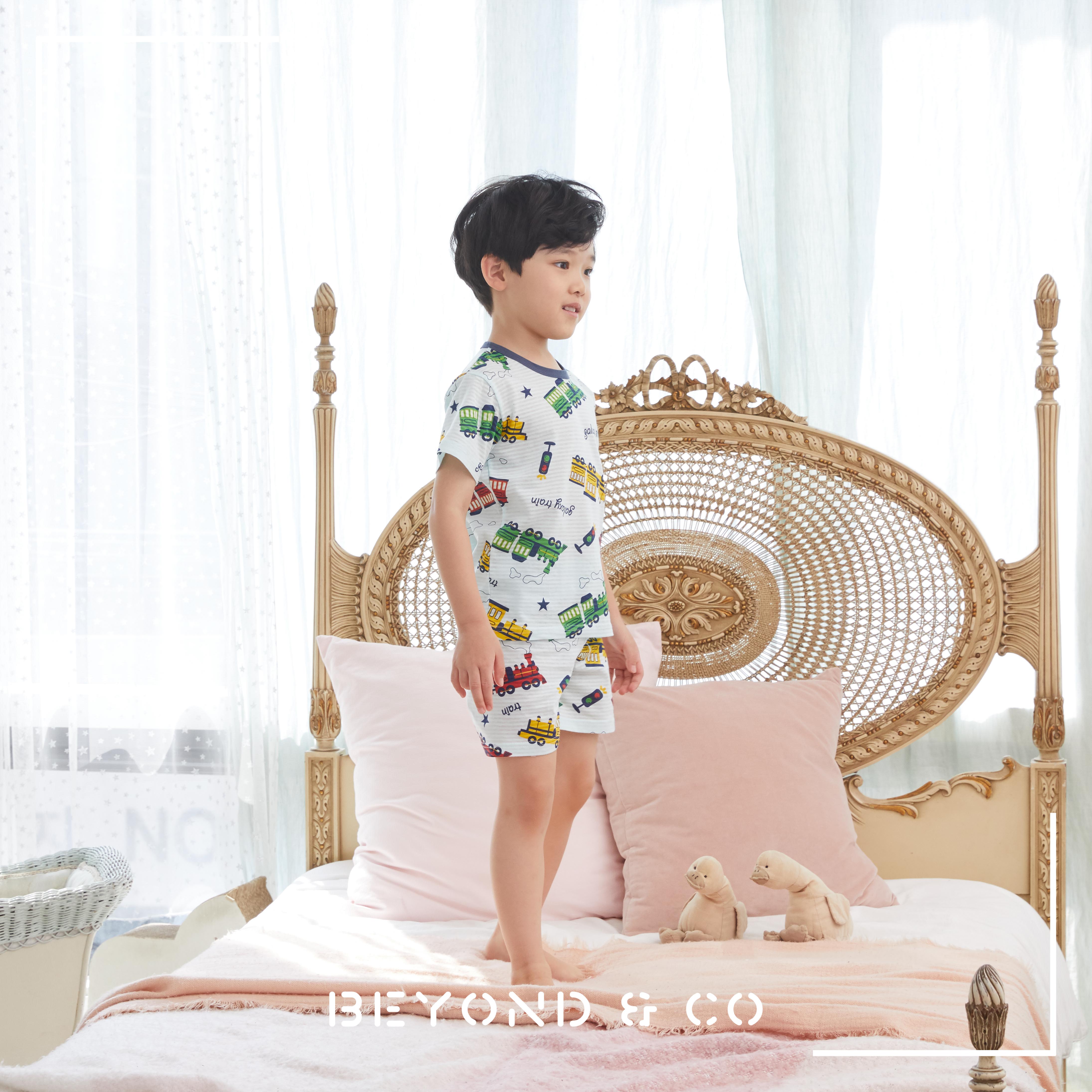 Bộ ngủ cộc tay cho bé Olomimi Hàn Quốc Galaxy Train SS20 - 100% cotton