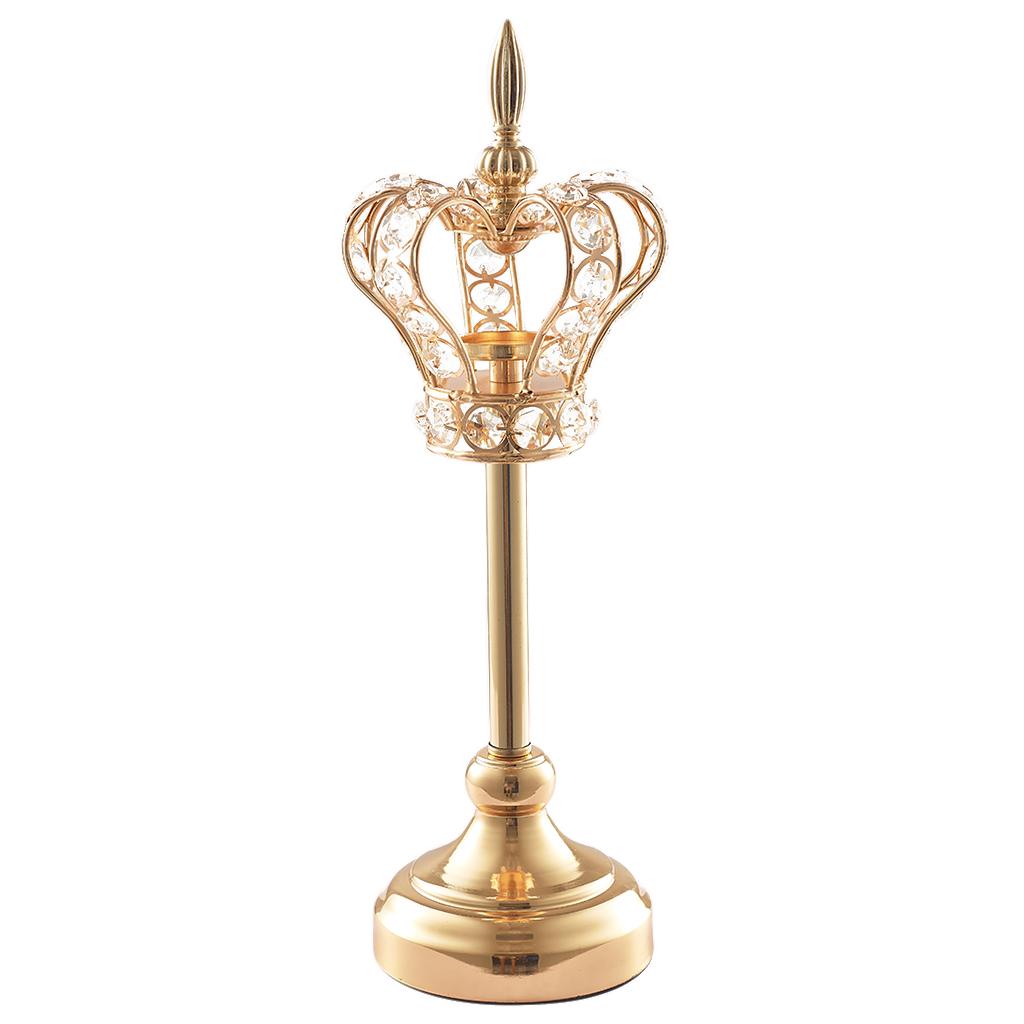 2xGold  Candlestick Ornament Tea Light Holder Photo Prop Desktop Decor