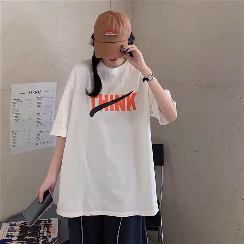 Áo thun tay lỡ form rộng - phông nam nữ cotton oversize - T shirt Think - 2N Unisex