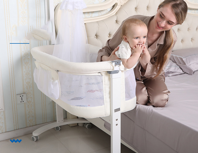 Cũi kề giường đa năng cho bé, nôi di động, giường cũi đa năng