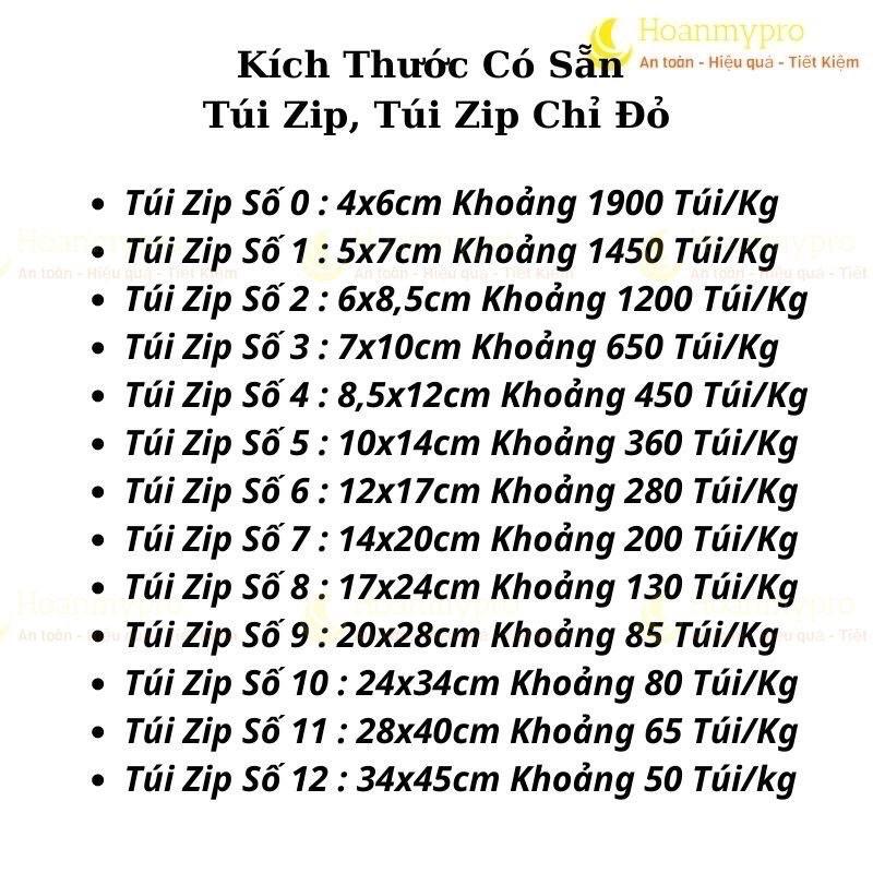 100 gam túi zip viền đỏ số 5