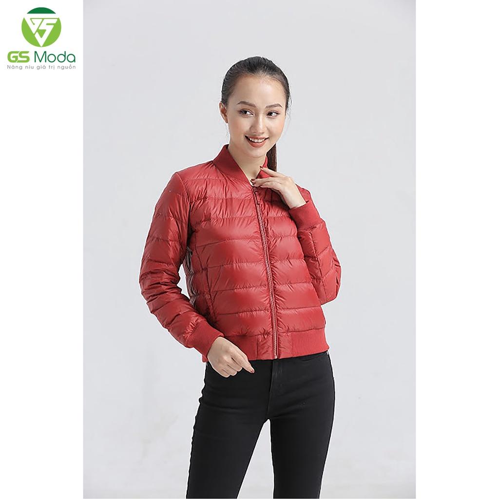 Áo khoác lông vũ bomber nữ GS Moda, thân chần ngang, siêu nhẹ, siêu ấm 2122006L