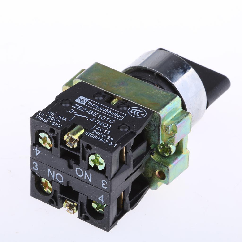 ZB2-BE101C 22mm 2NO 3 Positions Momentary Rotary Selector Switch 600V 10A