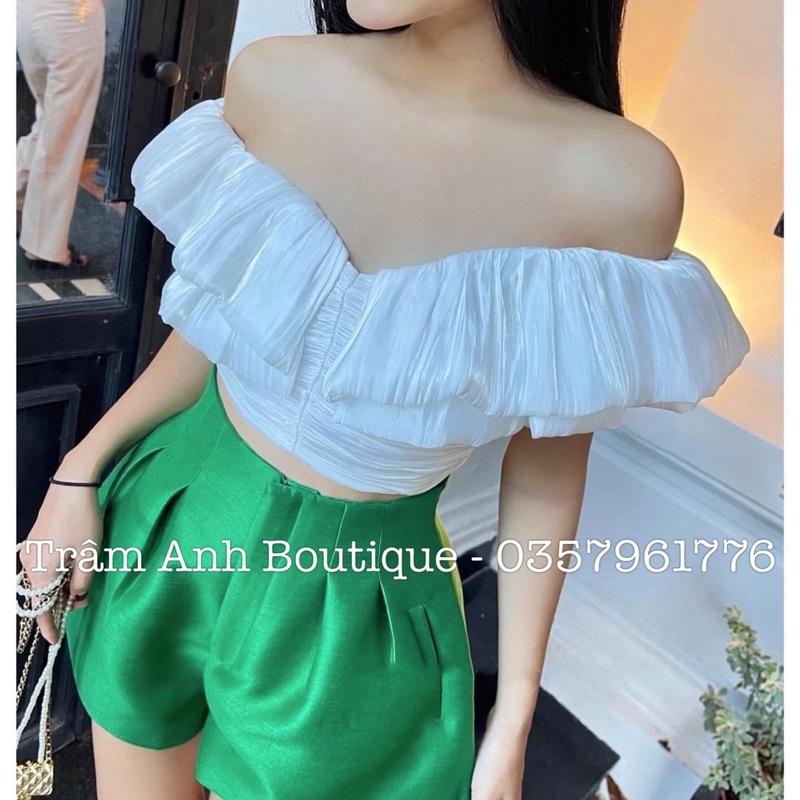 Áo trễ vai gấm tapta, sang chảnh