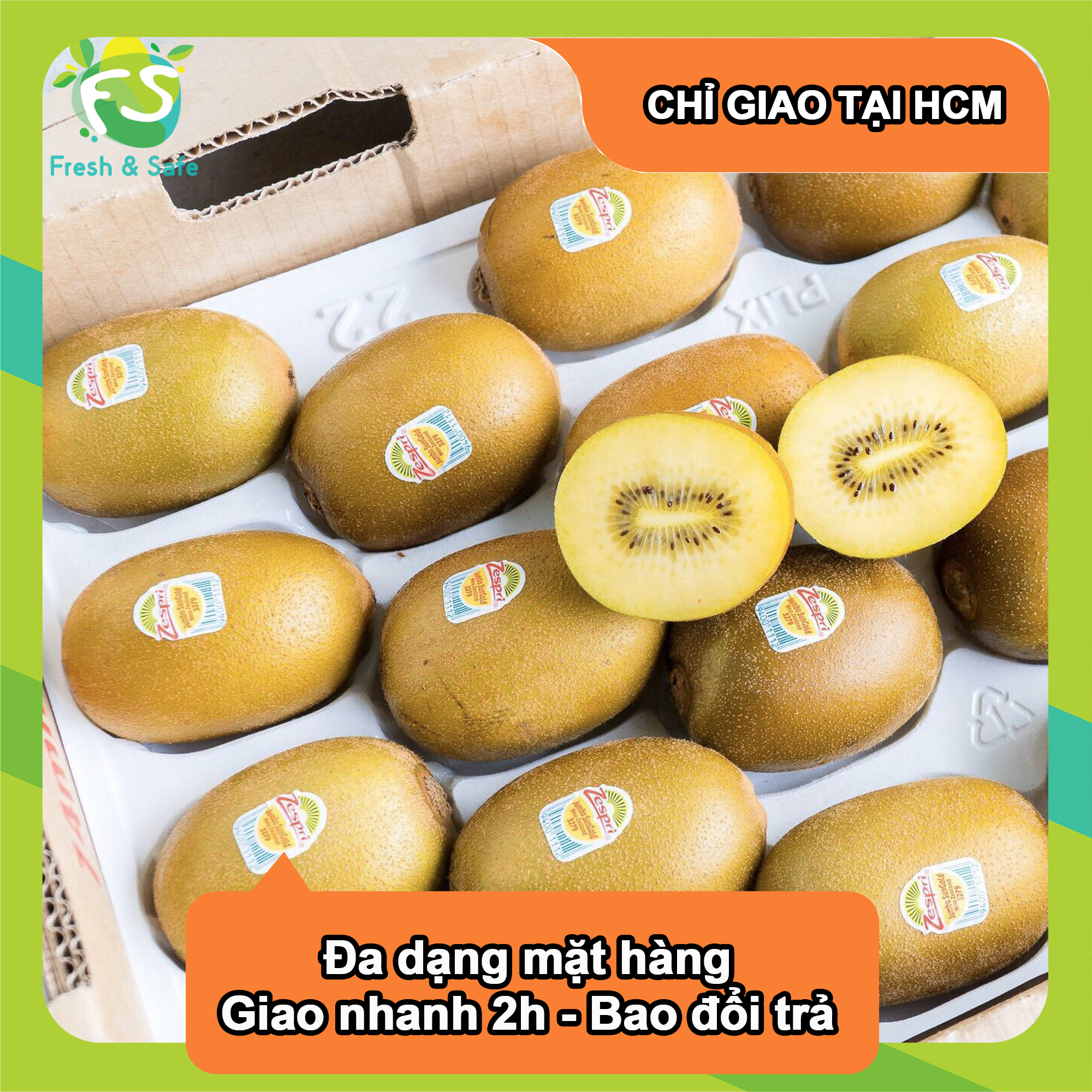 [Chỉ Giao HCM] - Kiwi vàng New Zealand - 4 trái 600gr