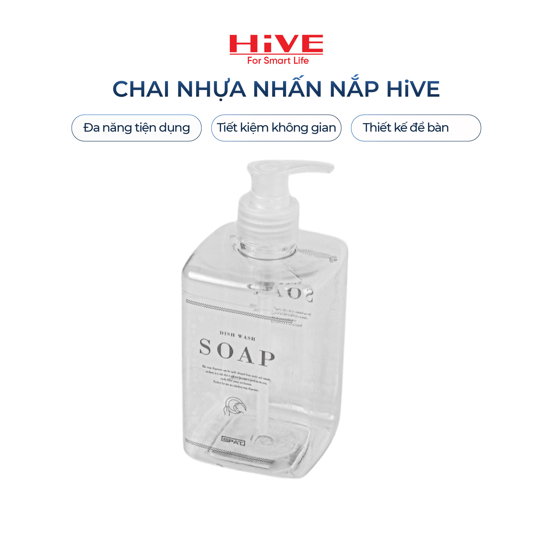 CHAI NHỰA CÓ NẮP NHẤN GEL + MIẾNG DÁN SOAP