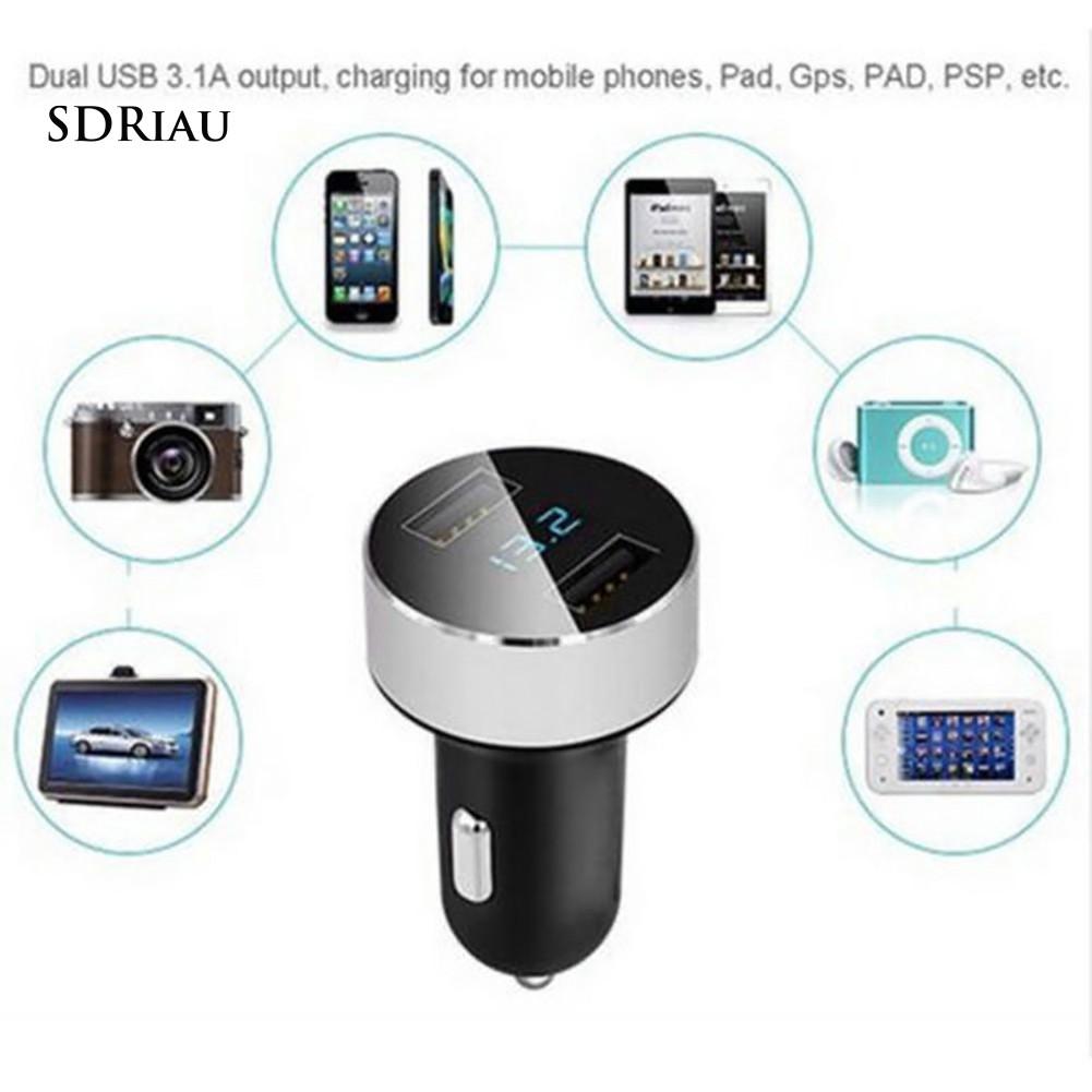 Tẩu sạc 2 cổng USB 5V/3.1A tích hợp bật lửa điện tử gắn xe hơi chuyên dụng