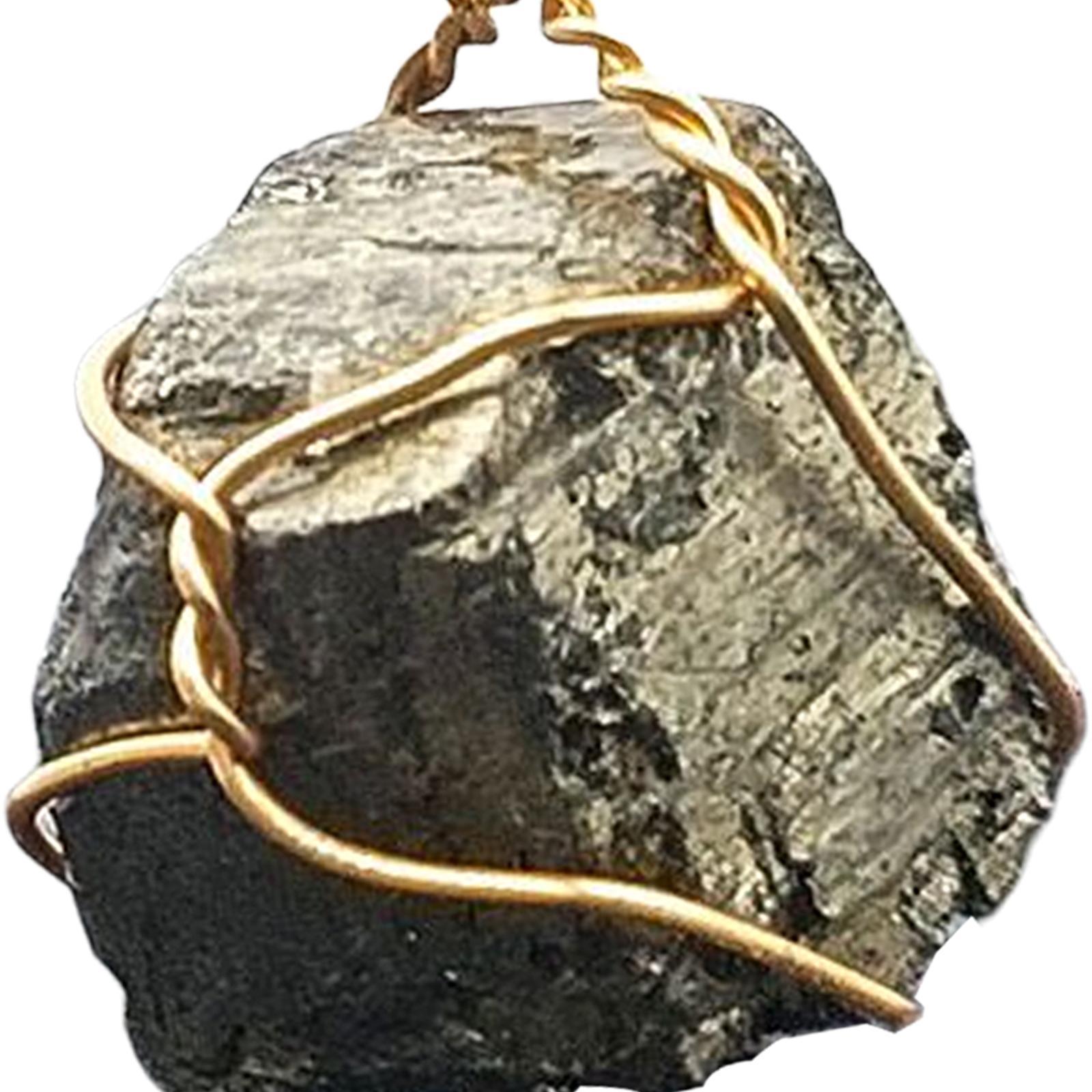 Pyrite Stone Jewelry Necklace Pendant Mineral Iron Rough Decoration