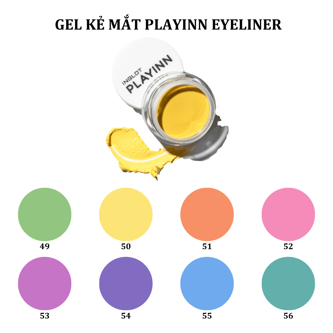 Bộ 2 Gel kẻ mắt lâu trôi, lên màu chuẩn PlayInn Eyeliner Gel (2g) INGLOT
