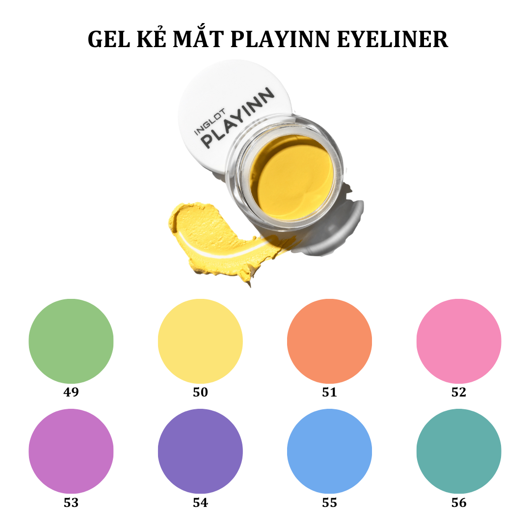 Bộ 3 Gel kẻ mắt lâu trôi, lên màu chuẩn PlayInn Eyeliner Gel (2g) INGLOT