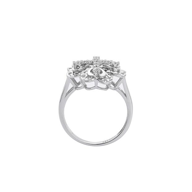 Nhẫn Nữ Danny Jewelry Bạc 925 Xi Bạch Kim Kiểu Dáng Cỏ 4 Lá May Mắn KI4GZ008