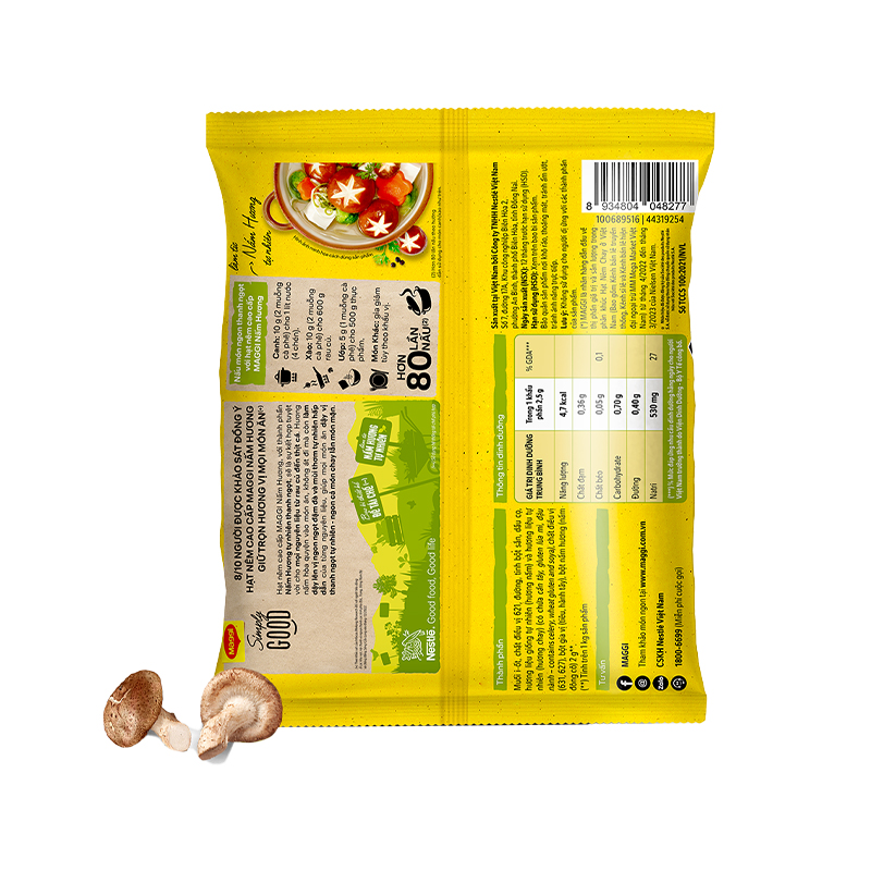 [Tặng Hạt nêm Maggi Nấm hương 200g] Hạt nêm cao cấp MAGGI Nấm Hương gói 800g