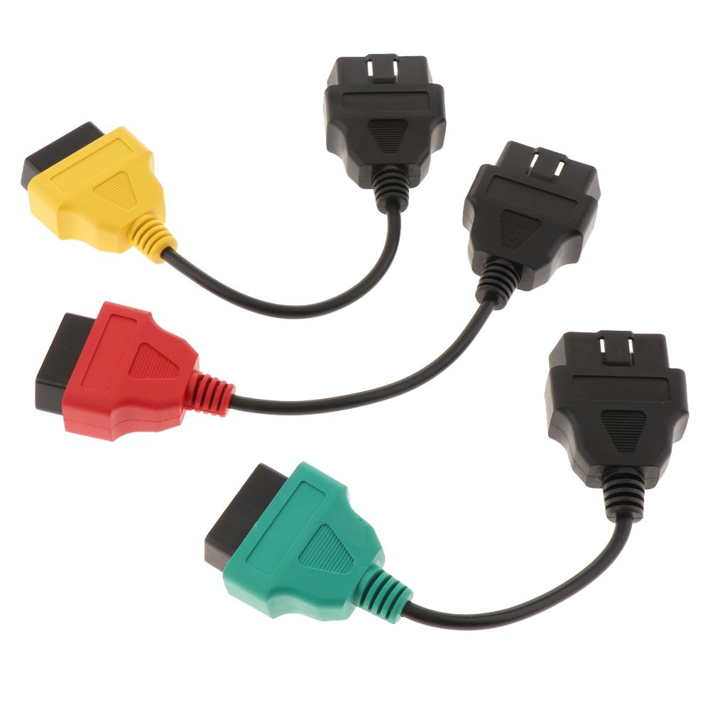 Ecu Scan 3PCS Portable ECU Scan 16Pin  Adaptors Cable Set Fit for Fiat