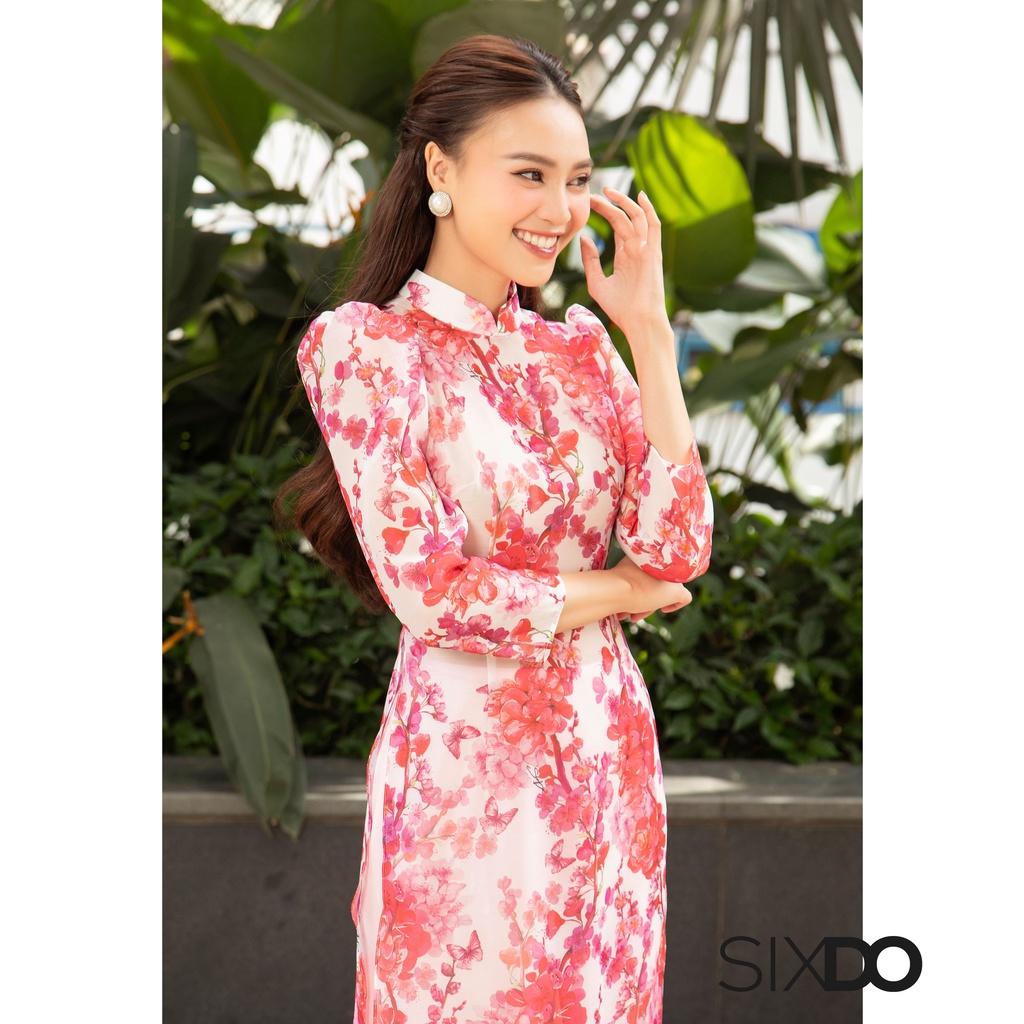 Áo dài nữ họa tiết hoa SIXDO