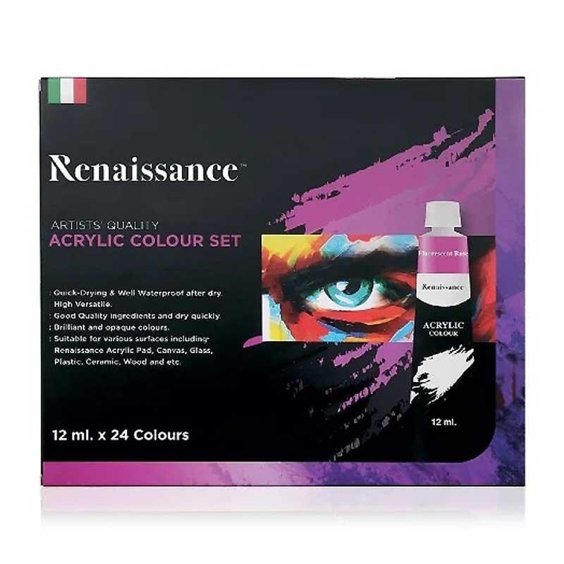 Bộ 24 Màu Vẽ Acrylic Renaissance 12 ml