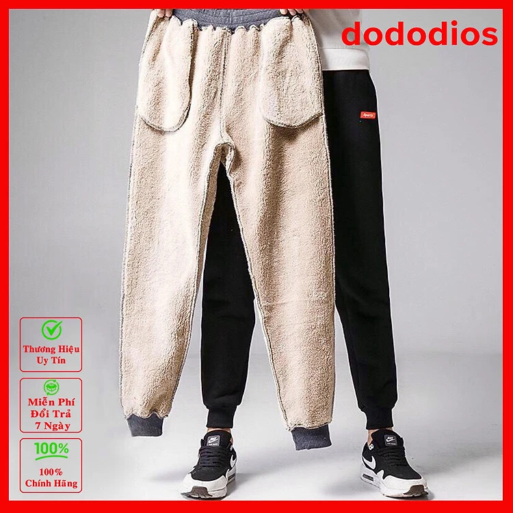 Quần nỉ nam thể thao lót lông cao cấp dày dặn đủ size từ 48-100kg jogger cho nam chính hãng dododios