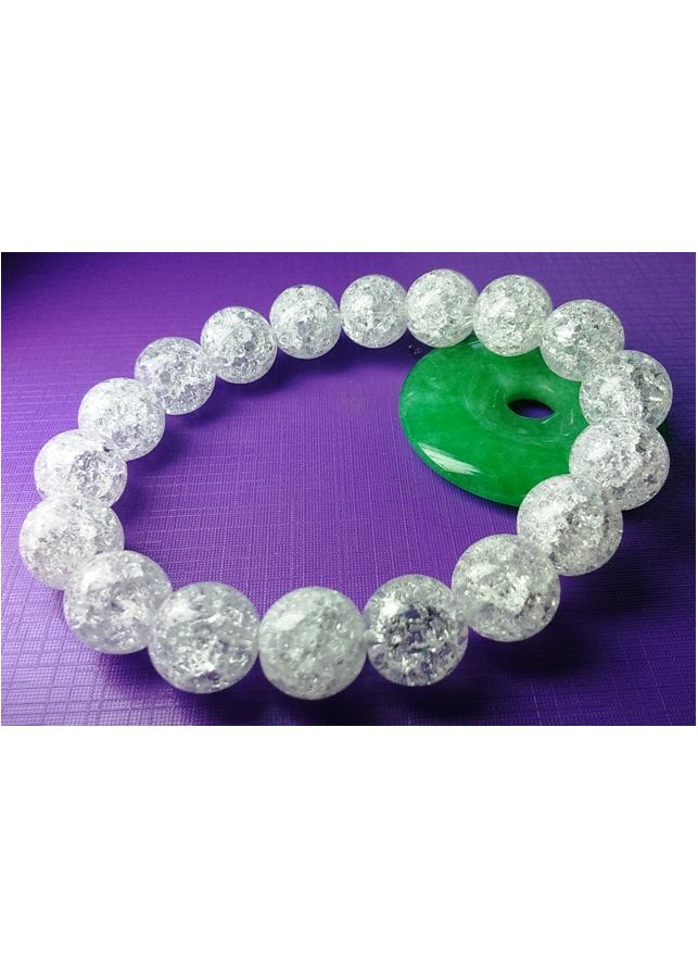 Vòng tay đá Thạch Anh trắng rạn