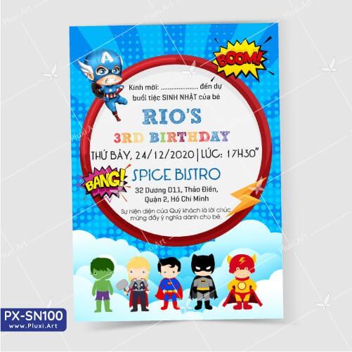 Thiệp thôi nôi – sinh nhật theo yêu cầu Pluxi