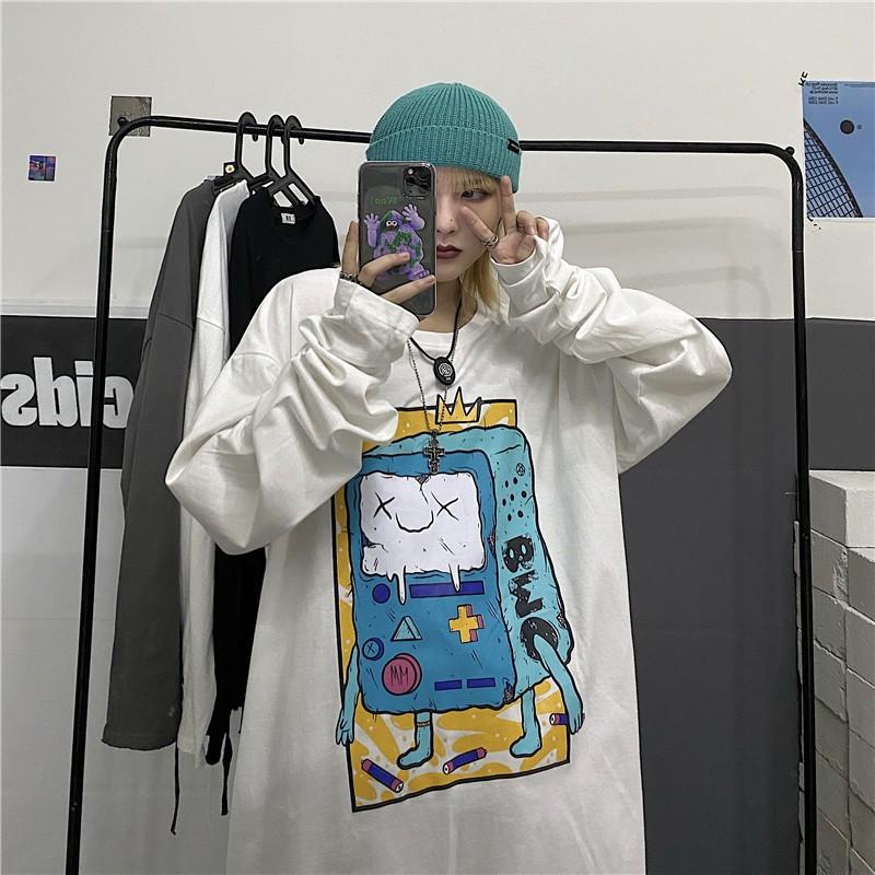 Áo thun dài tay BMO Máy Game phông Unisex nam nữ tee oversize form rộng pull Ulzzang Streetwear thu đông vải mềm