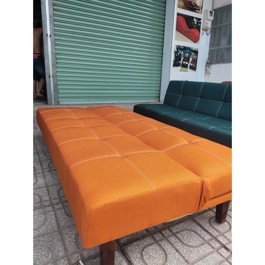 Sofa bed . Sofa giường màu CAM. Kích thước 170 x 86 x 38 cm. Nệm lò xo