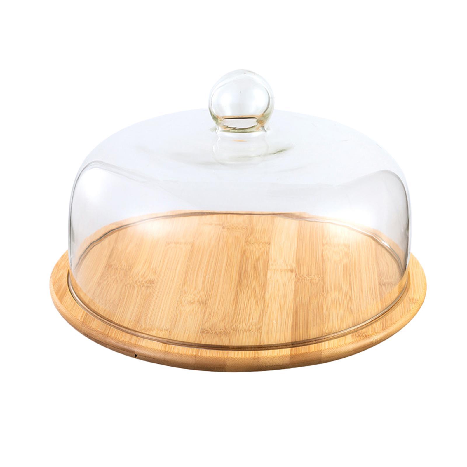 Nordic Glass Cover Serving Tray Cloche Dome Storage Cake Stand Bread Plate