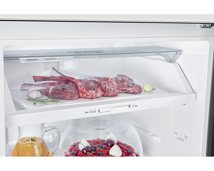 Tủ Lạnh Samsung Bespoke Ngăn Đông Trên 4 Chế Độ Optimal Fresh+ màu Trắng/Xanh Navy 305L RT31CB56248ASV - Hàng chính hãng