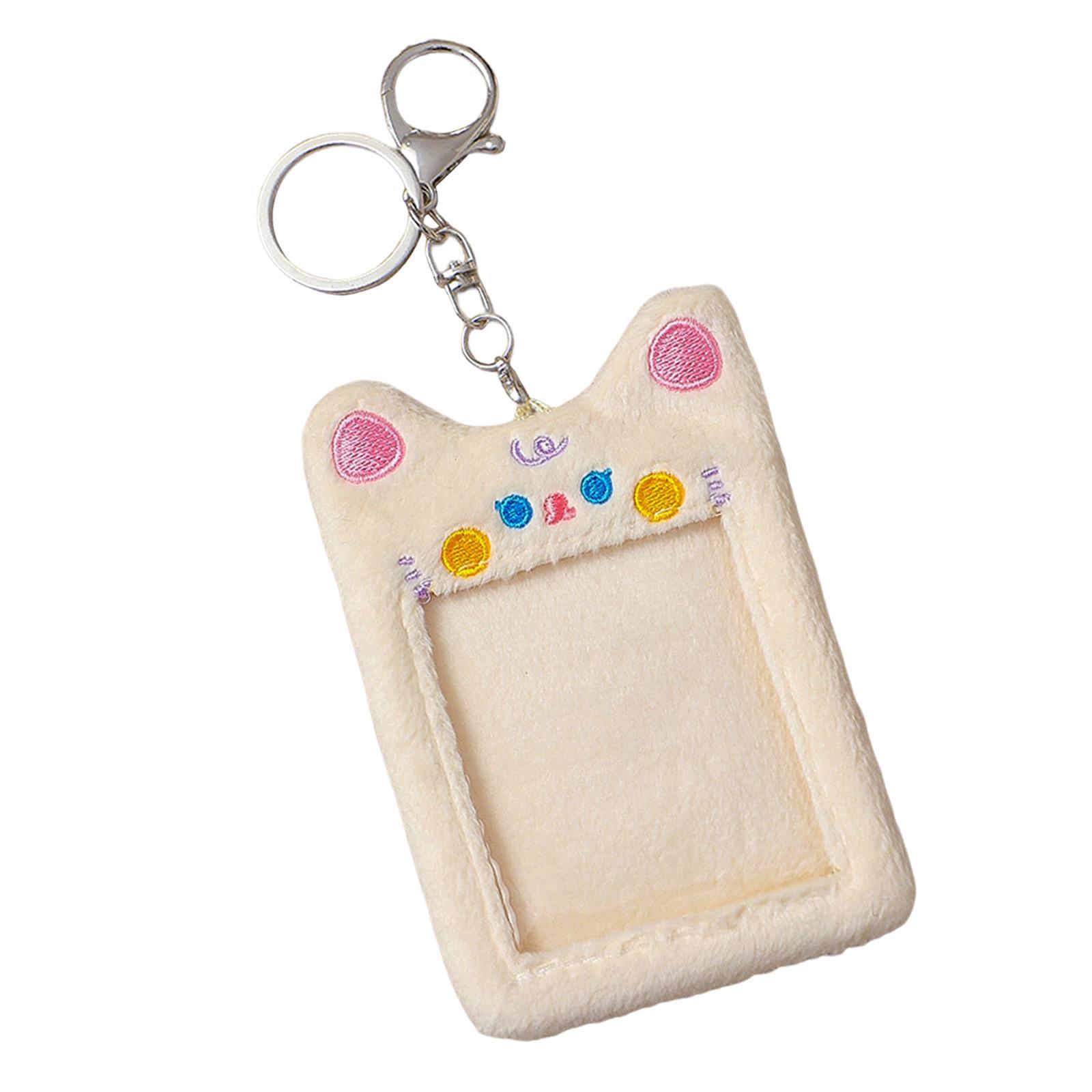 Plush Photocard Holder Protective Case Pendant Protection Sleeve Stationery for Shoulder Card Picture