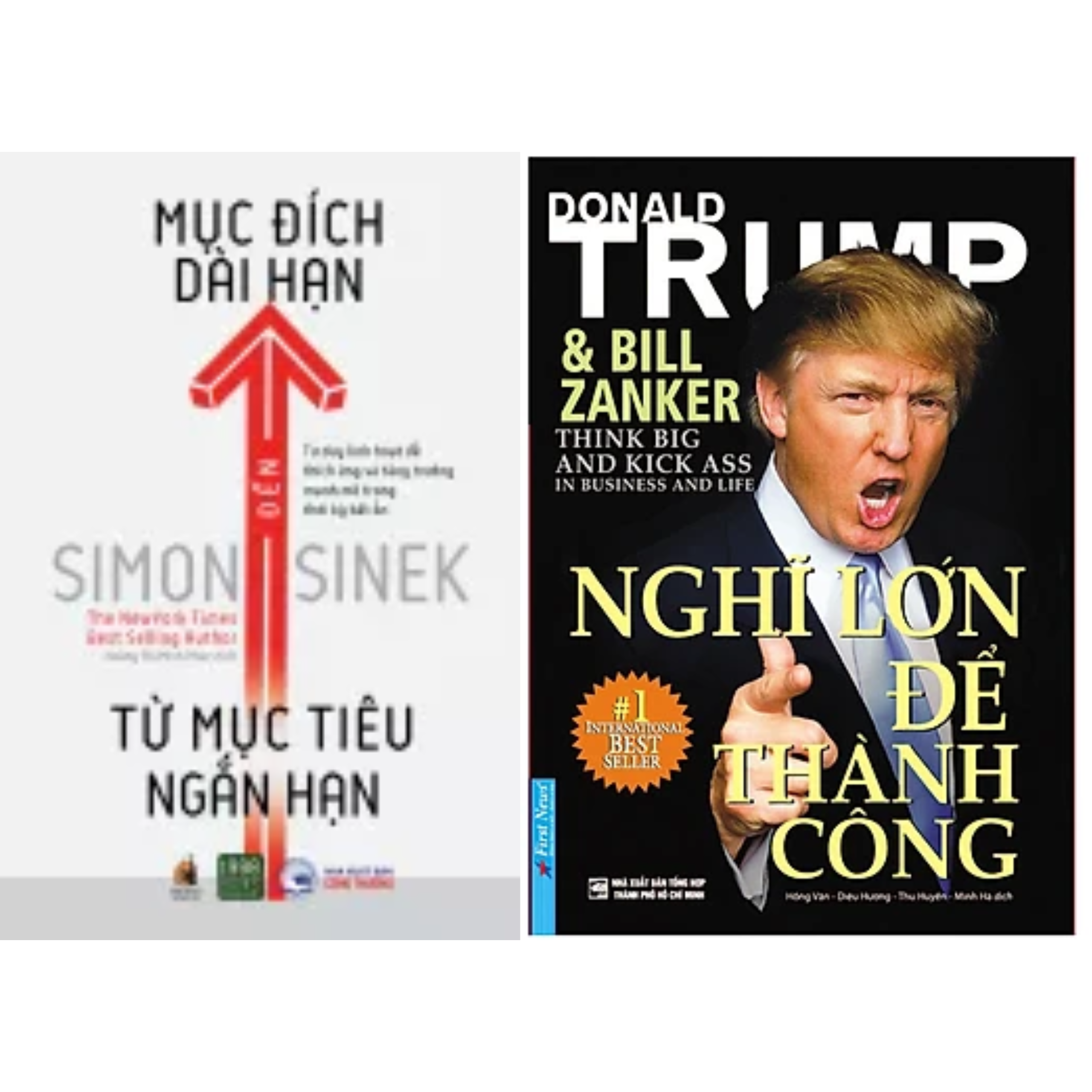 Combo 2Q Sách Tư Duy - Kĩ Năng Sống : Từ Mục Tiêu Ngắn Hạn Đến mục Đích Dài Hạn - Simon Sinek  + Nghĩ Lớn Để Thành Công