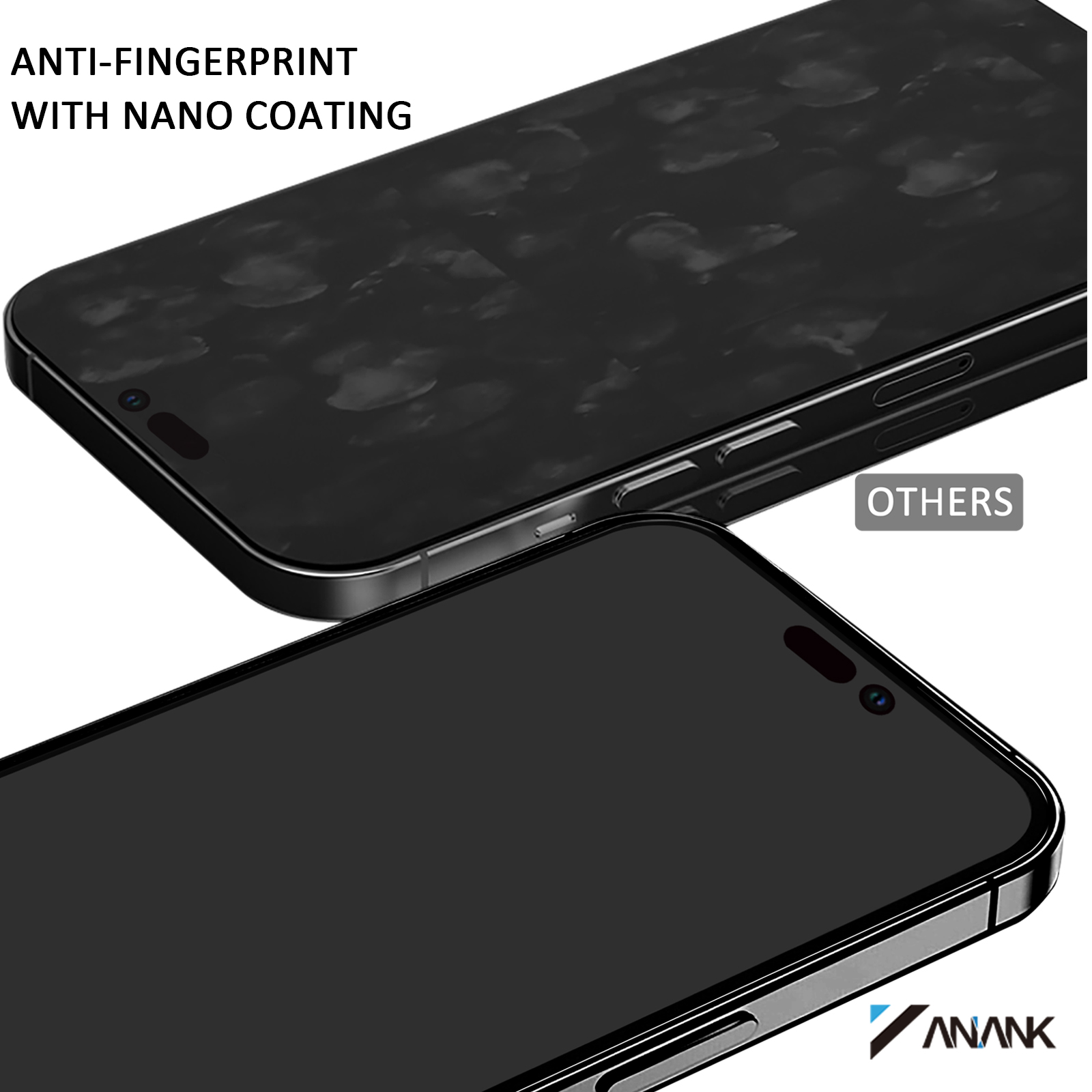 Dán cường lực dành cho iPhone 15 Pro Max/15 Pro/15/15 Plus ANANK 2.5D Full Viền Đen - Hàng Chính Hãng