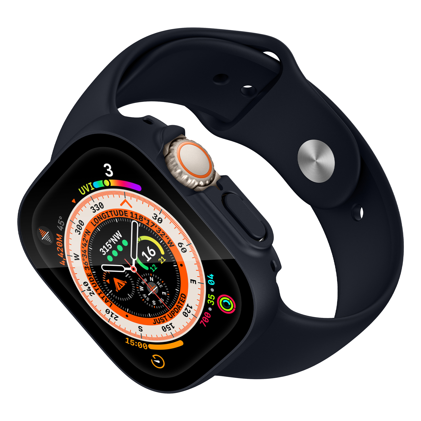 Ốp Case PC Mặt Kính Cường Lực Colorful cho Apple Watch Ultra / Apple Watch Ultra 2 49mm - Hàng Chính Hãng