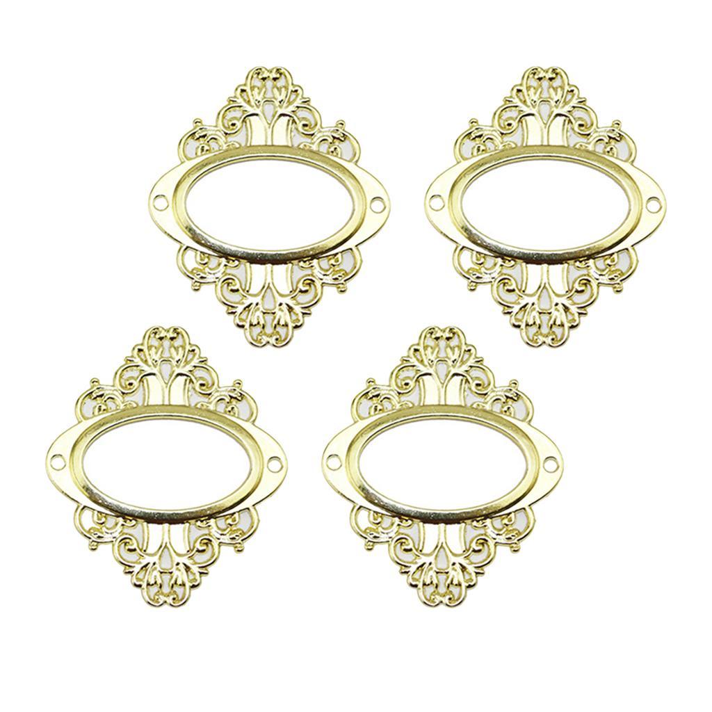 4PCS Vintage Drawer Label Tag Holder Pull Handle